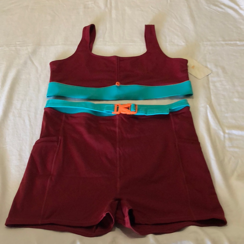 Sports bra and hike shorts
